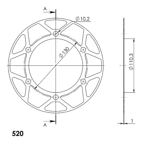 Supersprox Edge Disc 520 - 44Z (oro)