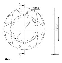 Supersprox Edge Disc 520 - 44Z (oro)