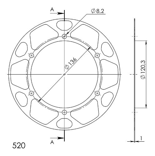 Supersprox Edge-Disc 520 - 45Z (blau)