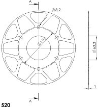 Supersprox Edge disc 520 - 44Z (gold)