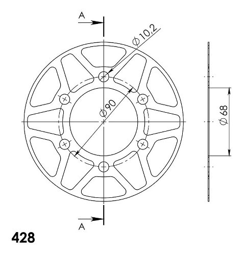 Supersprox Edge-Disc 428 - 47Z (gold)