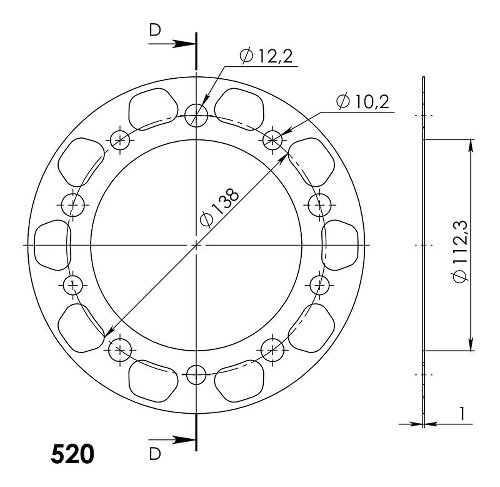 Supersprox Edge Disc 520 - 41Z (rojo)