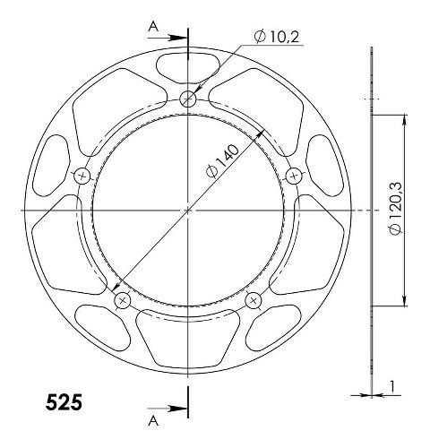 Supersprox Edge disc 525 - 47Z (gold)