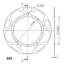 Supersprox Edge Disc 525 - 47Z (or)