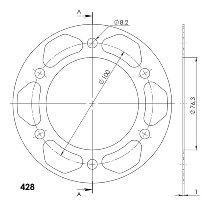 Supersprox Edge disc 428 - 40Z (red)