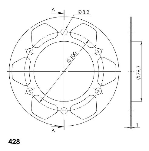 Supersprox Edge disc 428 - 42Z (gold)