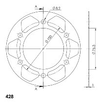 Supersprox Edge disc 428 - 42Z (gold)