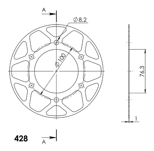 Supersprox Edge-Disc 428 - 48Z (blau)