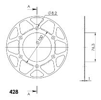 Supersprox Edge disc 428 - 48Z (blue)