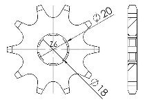 Supersprox pignone 520 - 10Z - a dentatura grossa 18,0/20,0