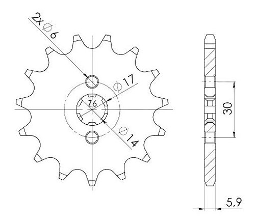 Supersprox pignone 420 - 11Z - a dentatura grossa 14,0/17,0