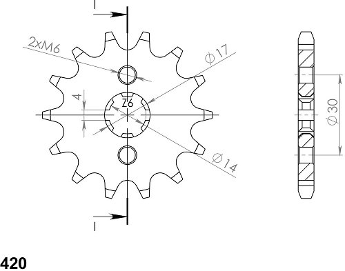 Supersprox piñón 420 - 17Z