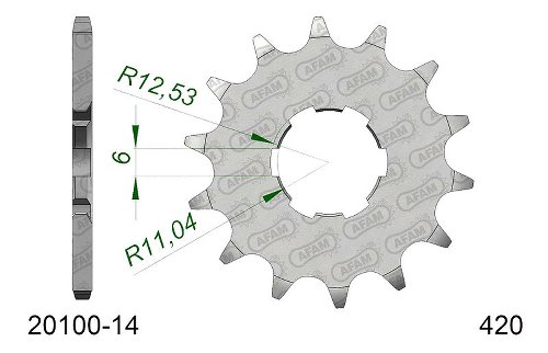 Supersprox pignone 420 - 14Z - a dentatura grossa 22,0/25,0