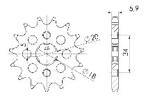 Supersprox Pinion 428 - 13Z - rough toothed 18,0/20,0