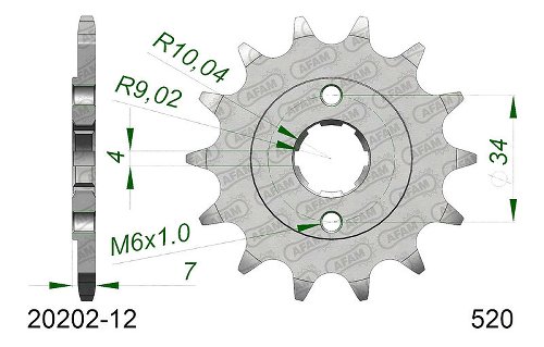 Supersprox Ritzel 520 - 12Z - grobverzahnt 18,0/20,0