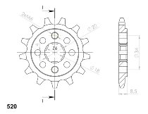 Supersprox Pinion 520 - 11Z - rough toothed 18,0/20,0