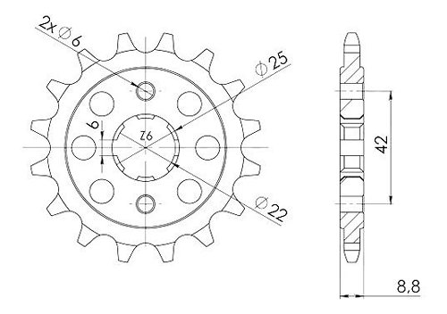 Supersprox Ritzel 520 - 15Z - grobverzahnt 22,0/25,0