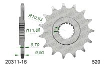 Supersprox Pinion 520 - 16Z