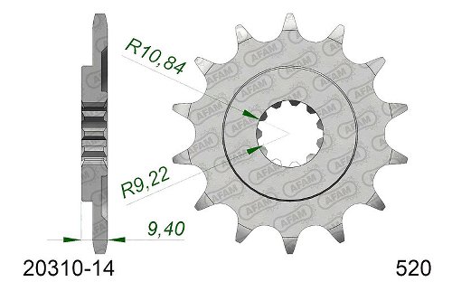 Supersprox piñón 520 - 14Z - de dientes finos 18,0/21,7