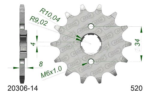 Supersprox Pinion 520 - 14Z - rough toothed 18,0/20,0