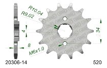 Supersprox Pinion 520 - 14Z - rough toothed 18,0/20,0