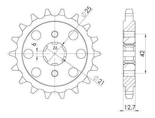 Supersprox Pinion 530 - 17Z - rough toothed 21,0/25,0