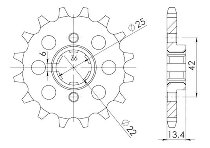 Supersprox Pinion 525 - 15Z - rough toothed 22,0/25,0