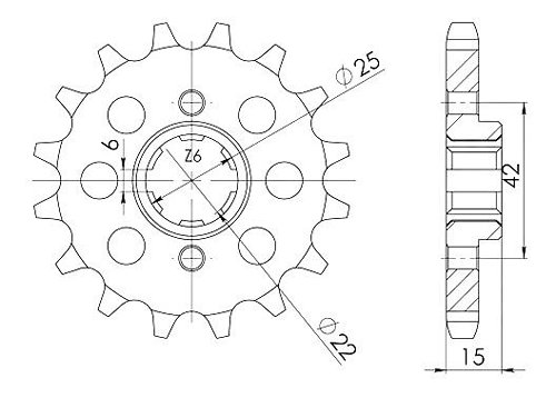 Supersprox pignone 530 - 16Z - a dentatura grossa 21,4/25,0