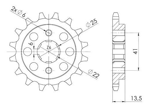 Supersprox Ritzel 525 - 14Z - grobverzahnt 22,0/25,0