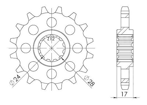 Supersprox Pinion 530 - 14Z - fine toothed 24,0/28,0