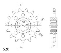 Supersprox silent Pinion 530 - 15Z - silent, gummed