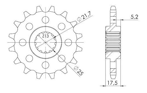 Supersprox Pinion 525 - 14Z - fine toothed 21,4/25,0