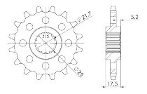 Supersprox Ritzel 525 - 14Z - feinverzahnt 21,4/25,0