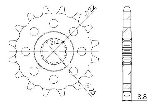 Supersprox Ritzel 525 - 16Z - feinverzahnt 22,0/25,0