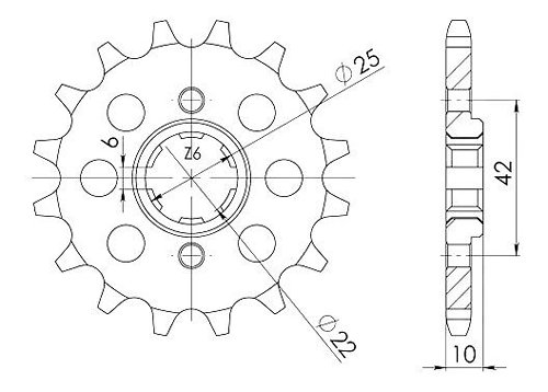 Supersprox Ritzel 520 - 13Z - grobverzahnt 22,0/25,0