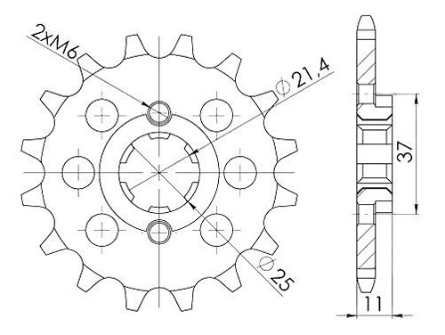 Supersprox Pinion 520 - 12Z - rough toothed 21,4/25,0