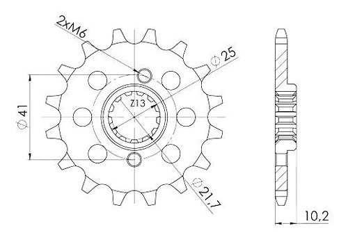 Supersprox Pinion 520 - 14Z - fine toothed 21,5/25,0