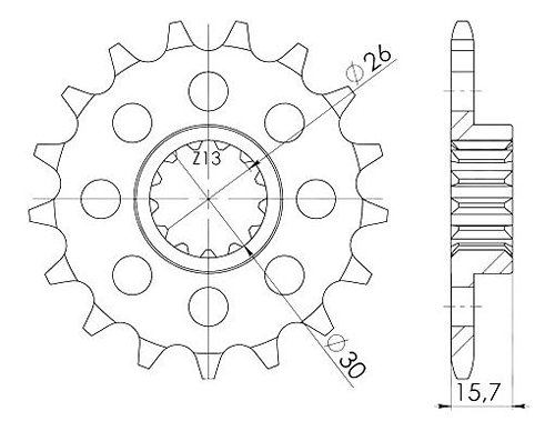 Supersprox Ritzel 520 - 14Z - feinverzahnt 26,0/30,0