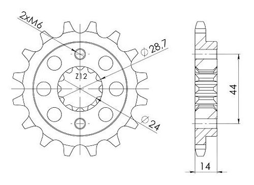 Supersprox Ritzel 525 - 16Z - feinverzahnt 24,0/28,7