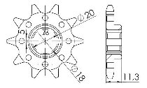 Supersprox Pinion 520 - 10Z - rough toothed 18,0/20,0