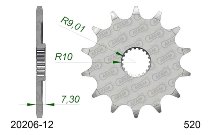 Supersprox Pinion 520 - 12Z - fine toothed 18,0/20,0