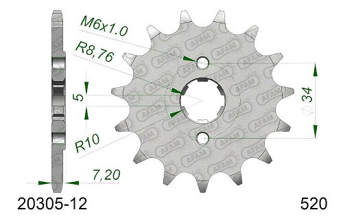 Supersprox pignon 520 - 12Z - à denture grossière 17,5/20,0