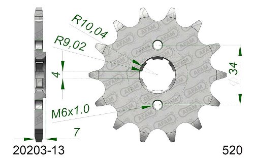 Supersprox Pinion 520 - 13Z - rough toothed 18,0/20,0