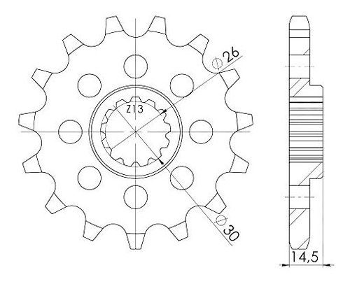 Supersprox Ritzel 630 - 15Z - feinverzahnt 26,0/30,0