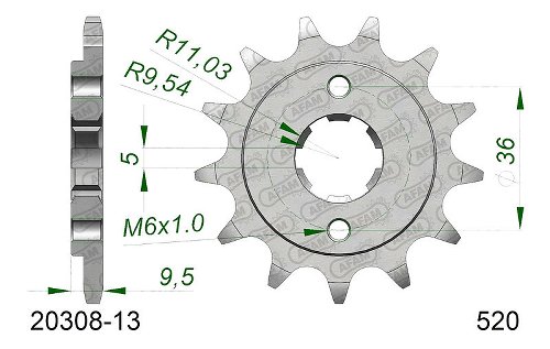 Supersprox Ritzel 520 - 13Z - grobverzahnt 19,0/22,0