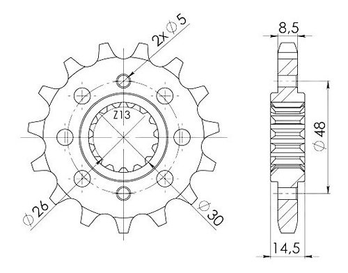 Supersprox Ritzel 530 - 15Z - feinverzahnt 26,0/30,0