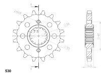 Supersprox quieto pignone 530 - 16Z - quieto, gommato