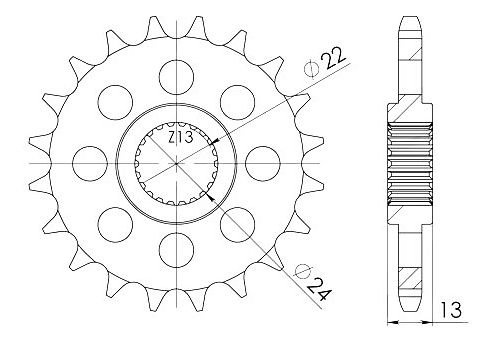 Supersprox Ritzel 520 - 15Z - feinverzahnt 22,0/24,0