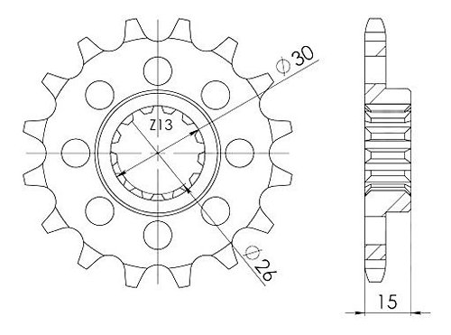 Supersprox Ritzel 525 - 15Z - feinverzahnt 26,0/30,0