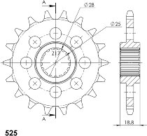 Supersprox pignon 525 - 20Z